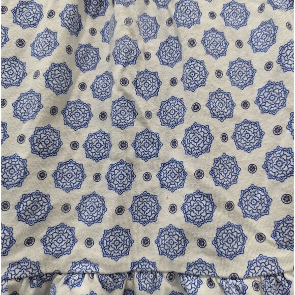 Janie And Jack White Blue Geometric Peplum Tank Top Sleeveless Shirt Girls Sz 5 - Picture 6 of 7